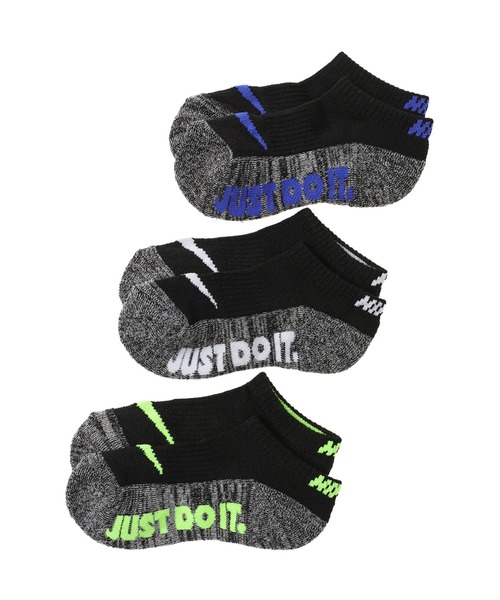 NIKE（ナイキ）の「NIKE/ナイキ NHN JUSTDOIT CUSHIOND NOSHO 3P/NHN ジャストドゥイット クッション NOSHO 3P（ソックス/靴下・キッズ・ホワイト系その他/ブラック系その他/ホワイト・17-21cm）」の3枚目の写真