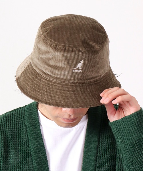 KANGOL(カンゴール)の「KANGOL Cord Bucket コーデュロイ バケット ハット(ハット・メンズ・ブラック/ダークグリーン/ベージュ/ネイビー/ウッド/ライトベージュ/ダークグレー・M/L)」の3枚目の写真