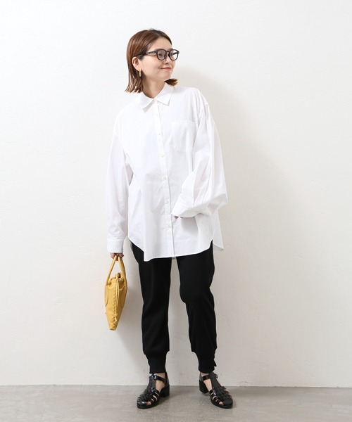 JOURNAL STANDARD（ジャーナルスタンダード）の「ポプリンビックカフシャツ◆（シャツ/ブラウス・レディース・ブルー/グリーン/ホワイト・FREE）」の4枚目の写真