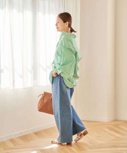 JOURNAL STANDARD（ジャーナルスタンダード）の「ポプリンビックカフシャツ◆（シャツ/ブラウス・レディース・ブルー/グリーン/ホワイト・FREE）」の7枚目の写真