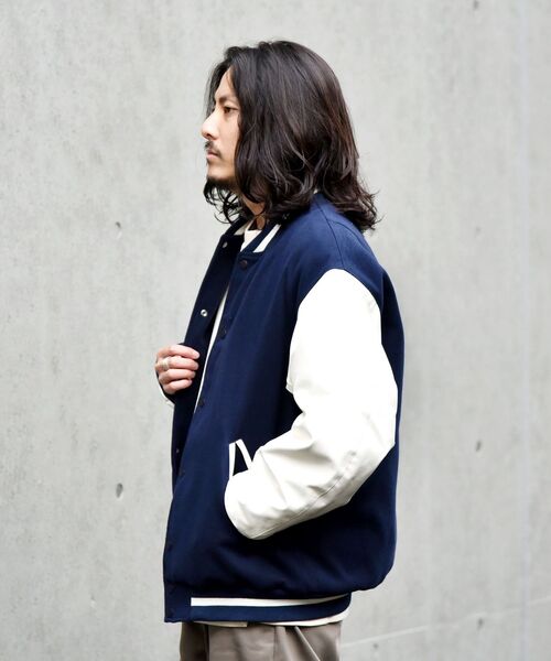 SHIPS（シップス）の「【WEB限定】SHIPS: リラックスフィット フェイクレザー スタジャン（スタジャン・メンズ・ネイビー/ブラック/パープル・LARGE/SMALL/MEDIUM）」の13枚目の写真