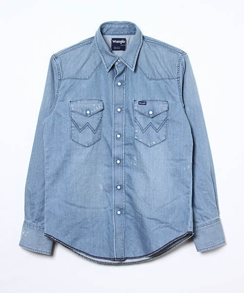 Wrangler（ラングラー）の「WRANGLER × AMERICAN RAG CIE ダメージデニムシャツ（シャツ/ブラウス・メンズ・ブラック/インディゴブルー・SMALL/MEDIUM）」の11枚目の写真