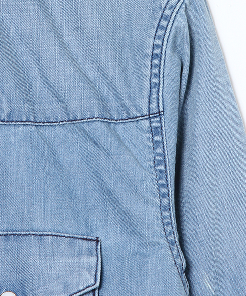 Wrangler（ラングラー）の「WRANGLER × AMERICAN RAG CIE ダメージデニムシャツ（シャツ/ブラウス・メンズ・ブラック/インディゴブルー・SMALL/MEDIUM）」の14枚目の写真