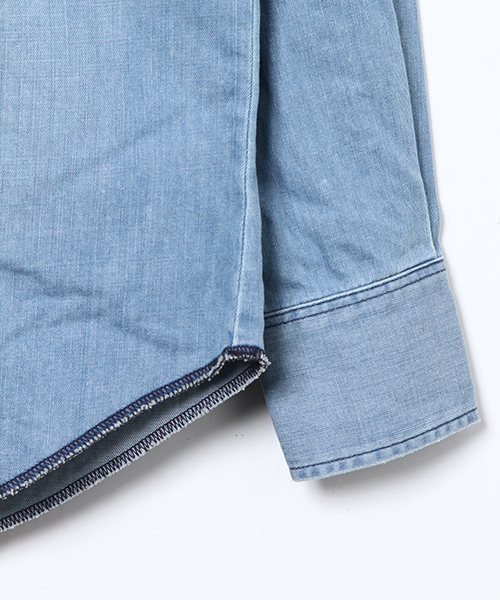 Wrangler（ラングラー）の「WRANGLER × AMERICAN RAG CIE ダメージデニムシャツ（シャツ/ブラウス・メンズ・ブラック/インディゴブルー・SMALL/MEDIUM）」の15枚目の写真