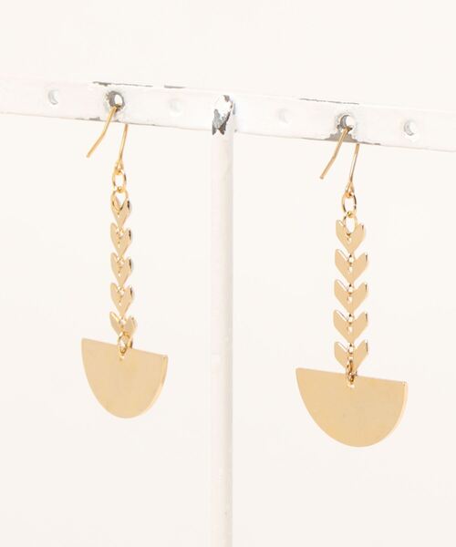 tone（トーン）の「【HOLLY GRANT PATTERN】半月チェーンピアス（ピアス（両耳用）・レディース・ゴールド・FREE）」の2枚目の写真