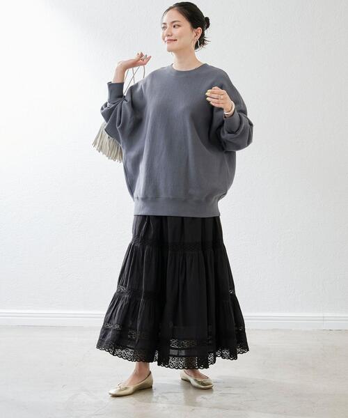 green label relaxing（グリーンレーベルリラクシング）の「IND レース スカート（スカート・レディース・ホワイト/ブラック・FREE）」の12枚目の写真