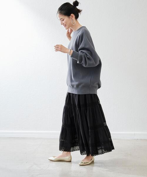 green label relaxing（グリーンレーベルリラクシング）の「IND レース スカート（スカート・レディース・ホワイト/ブラック・FREE）」の15枚目の写真