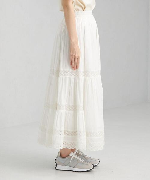 green label relaxing（グリーンレーベルリラクシング）の「IND レース スカート（スカート・レディース・ホワイト/ブラック・FREE）」の8枚目の写真