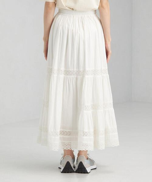 green label relaxing（グリーンレーベルリラクシング）の「IND レース スカート（スカート・レディース・ホワイト/ブラック・FREE）」の9枚目の写真