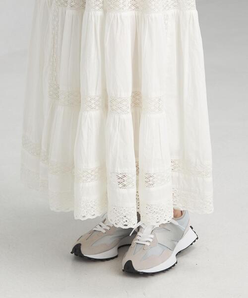 green label relaxing（グリーンレーベルリラクシング）の「IND レース スカート（スカート・レディース・ホワイト/ブラック・FREE）」の3枚目の写真