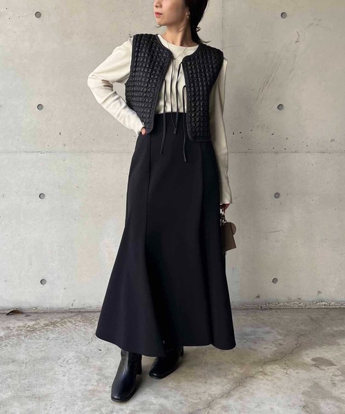 CAPRICIEUX LE'MAGE（カプリシューレマージュ）の「〈WEB・一部店舗限定〉キルトショートベスト（ベスト・レディース・ブラック/アイボリー・FREE）」の15枚目の写真