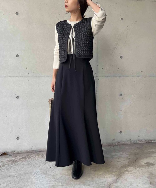 CAPRICIEUX LE'MAGE（カプリシューレマージュ）の「〈WEB・一部店舗限定〉キルトショートベスト（ベスト・レディース・ブラック/アイボリー・FREE）」の17枚目の写真