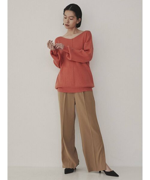 COTORICA（コトリカ）の「アンチピーリングVネックニット（ニット/セーター・レディース・ブラック/オフホワイト/オレンジ/グリーン/ブルー・FREE）」の14枚目の写真