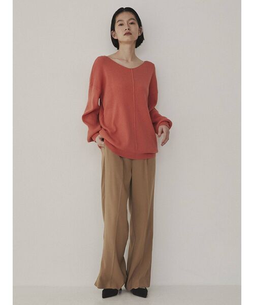 COTORICA（コトリカ）の「アンチピーリングVネックニット（ニット/セーター・レディース・ブラック/オフホワイト/オレンジ/グリーン/ブルー・FREE）」の15枚目の写真