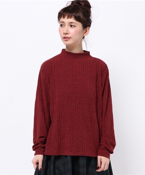 Kastane(カスタネ)の「【Kastane】ハイネックプルオーバー(Tシャツ/カットソー・レディース・ネイビー/ボルドー/グレー/アイボリー・FREE)」の4枚目の写真