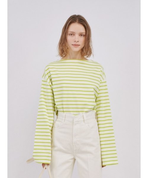 tシャツ ボーダープルオーバー レディース Mila Owen（ミラオーウェン）の「ボートネックオーバーサイズ