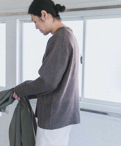 URBAN RESEARCH DOORS（アーバンリサーチドアーズ）の「ダブルフェイスプルオーバー（ニット/セーター・メンズ・ブラック/ブラウン/オフホワイト/グレー系その他・40/38）」の4枚目の写真