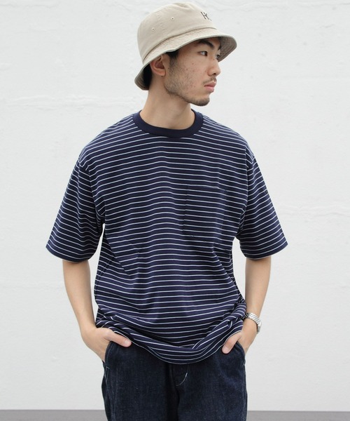 ORCIVAL（オーシバル）の「ORCIVAL/オーシバル　30JERSEY　クルーネック ポケットTEE CREW NECK POCKET TEE OR-C0080 HCJ（Tシャツ/カットソー・メンズ・ホワイト/ネイビー/グリーン・4/5）」の8枚目の写真