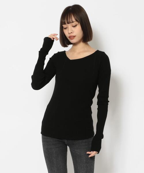 ADDICT NOIR（アディクトノアー）の「ADDICT NOIR/アディクト ノアー/ロングスリーブ カットソー（Tシャツ/カットソー・レディース・ホワイト/ブラック・FREE）」の10枚目の写真