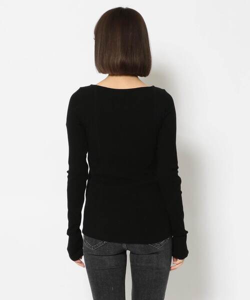 ADDICT NOIR（アディクトノアー）の「ADDICT NOIR/アディクト ノアー/ロングスリーブ カットソー（Tシャツ/カットソー・レディース・ホワイト/ブラック・FREE）」の8枚目の写真