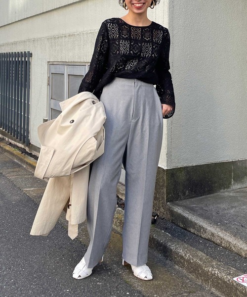 Omekashi(オメカシ)の「パッチワークレースブラウス(シャツ/ブラウス・レディース・ブラック/オフホワイト・FREE)」の18枚目の写真