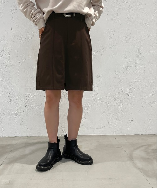 apres jour mignon(アプレジュールミニョン)の「センターシームハーフパンツ【ZOZOTOWN限定アイテム】(その他パンツ・レディース・ブラック/ダークブラウン/ベージュ・X-LARGE/フリー)」の12枚目の写真