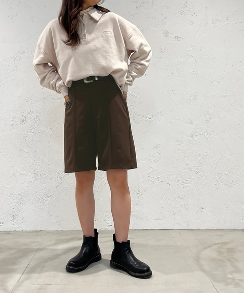 apres jour mignon(アプレジュールミニョン)の「センターシームハーフパンツ【ZOZOTOWN限定アイテム】(その他パンツ・レディース・ブラック/ダークブラウン/ベージュ・X-LARGE/フリー)」の16枚目の写真