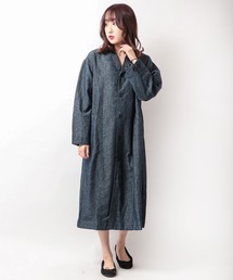 【ubasoku】インディゴデニム115丈別布仕立てショップコート