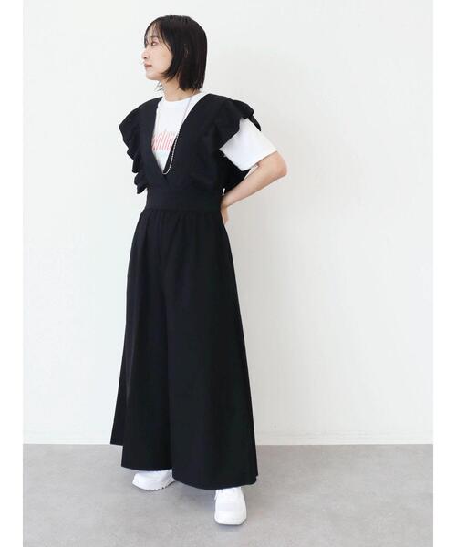 armonia（アルモニーア）の「armonia.フリル袖コンビネゾン（つなぎ/オールインワン・レディース・ブラック/オフホワイト・FREE）」の11枚目の写真