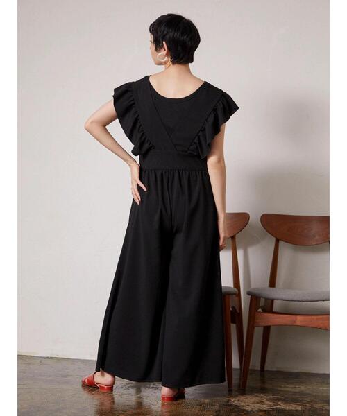 armonia（アルモニーア）の「armonia.フリル袖コンビネゾン（つなぎ/オールインワン・レディース・ブラック/オフホワイト・FREE）」の13枚目の写真