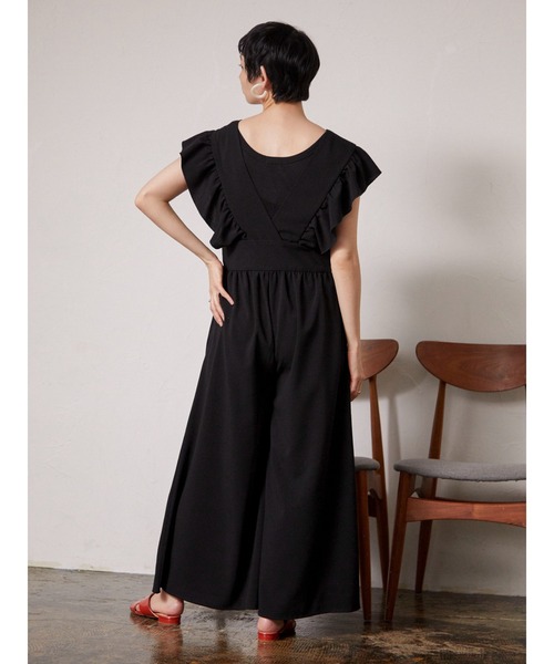 armonia（アルモニーア）の「armonia.フリル袖コンビネゾン（つなぎ/オールインワン・レディース・ブラック/オフホワイト・FREE）」の9枚目の写真