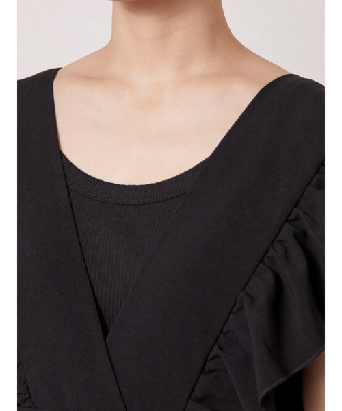 armonia（アルモニーア）の「armonia.フリル袖コンビネゾン（つなぎ/オールインワン・レディース・ブラック/オフホワイト・FREE）」の8枚目の写真