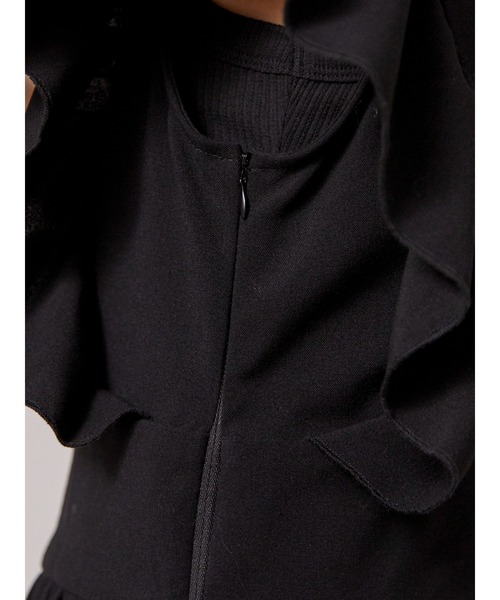 armonia（アルモニーア）の「armonia.フリル袖コンビネゾン（つなぎ/オールインワン・レディース・ブラック/オフホワイト・FREE）」の3枚目の写真