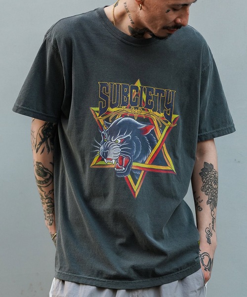 Subciety(サブサエティ)の「BLACK PANTHER TEE(Tシャツ/カットソー・メンズ・バーガンディー/ブラック/ホワイト・LARGE/X-LARGE/MEDIUM/SMALL)」の1枚目の写真