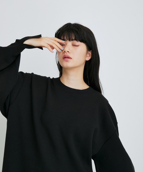 ADAM ET ROPE'(アダムエロペ)の「オーガニックコットン接結チュニック(ニット/セーター・レディース・ブラック/ホワイト系その他・FREE)」の7枚目の写真