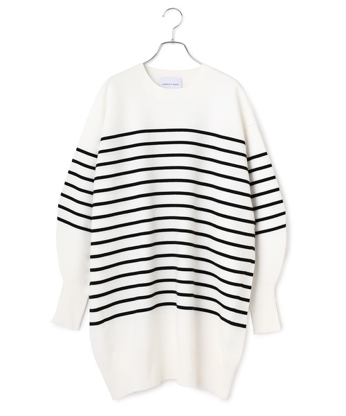 ADAM ET ROPE'(アダムエロペ)の「オーガニックコットン接結チュニック(ニット/セーター・レディース・ブラック/ホワイト系その他・FREE)」の8枚目の写真
