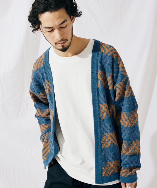 JOURNAL STANDARD（ジャーナルスタンダード）の「※【GEOM PATTERN / ジオメパターン】ジャガード カーディガン（カーディガン/ボレロ・メンズ・ブラック/ネイビー/レッド/イエロー/グリーン/ブルー系その他・SMALL/MEDIUM/LARGE）」の16枚目の写真