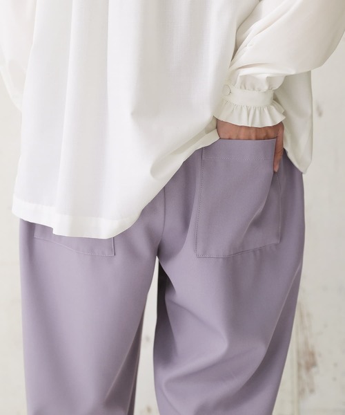 osharewalker（オシャレウォーカー）の「【廃盤】『裾リボンセンタープレスパンツ』（その他パンツ・レディース・ブラック/ラベンダー/グリーン・2/1）」の5枚目の写真