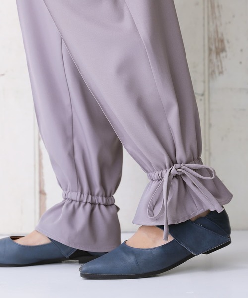 osharewalker（オシャレウォーカー）の「【廃盤】『裾リボンセンタープレスパンツ』（その他パンツ・レディース・ブラック/ラベンダー/グリーン・2/1）」の6枚目の写真