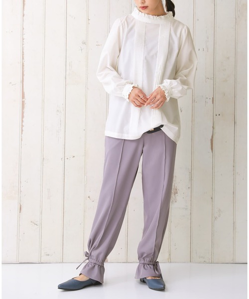 osharewalker（オシャレウォーカー）の「【廃盤】『裾リボンセンタープレスパンツ』（その他パンツ・レディース・ブラック/ラベンダー/グリーン・2/1）」の8枚目の写真