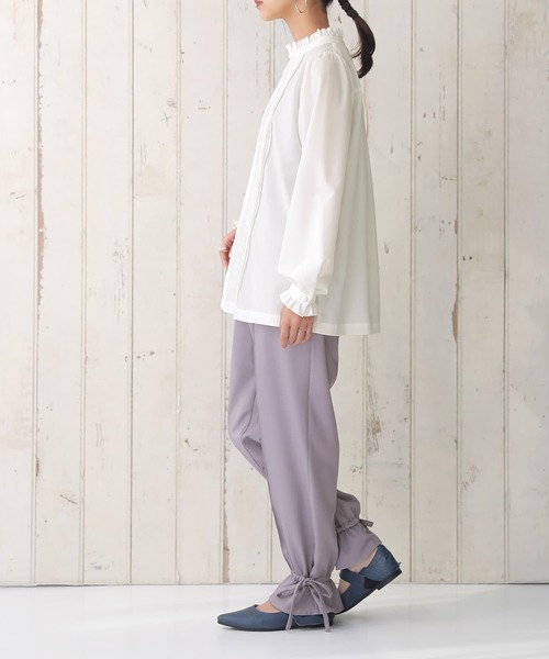 osharewalker（オシャレウォーカー）の「【廃盤】『裾リボンセンタープレスパンツ』（その他パンツ・レディース・ブラック/ラベンダー/グリーン・2/1）」の9枚目の写真