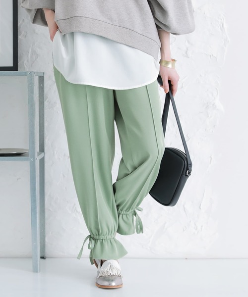 osharewalker（オシャレウォーカー）の「【廃盤】『裾リボンセンタープレスパンツ』（その他パンツ・レディース・ブラック/ラベンダー/グリーン・2/1）」の11枚目の写真