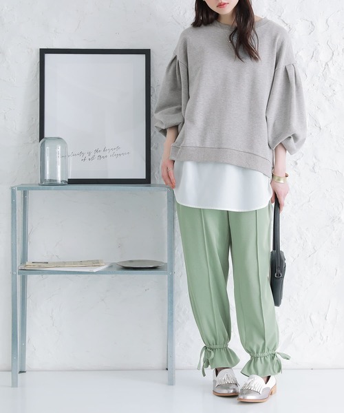 osharewalker（オシャレウォーカー）の「【廃盤】『裾リボンセンタープレスパンツ』（その他パンツ・レディース・ブラック/ラベンダー/グリーン・2/1）」の12枚目の写真