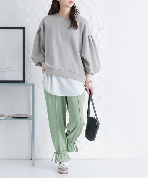 osharewalker（オシャレウォーカー）の「【廃盤】『裾リボンセンタープレスパンツ』（その他パンツ・レディース・ブラック/ラベンダー/グリーン・2/1）」の13枚目の写真