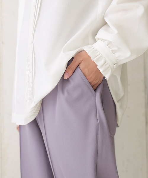 osharewalker（オシャレウォーカー）の「【廃盤】『裾リボンセンタープレスパンツ』（その他パンツ・レディース・ブラック/ラベンダー/グリーン・2/1）」の4枚目の写真