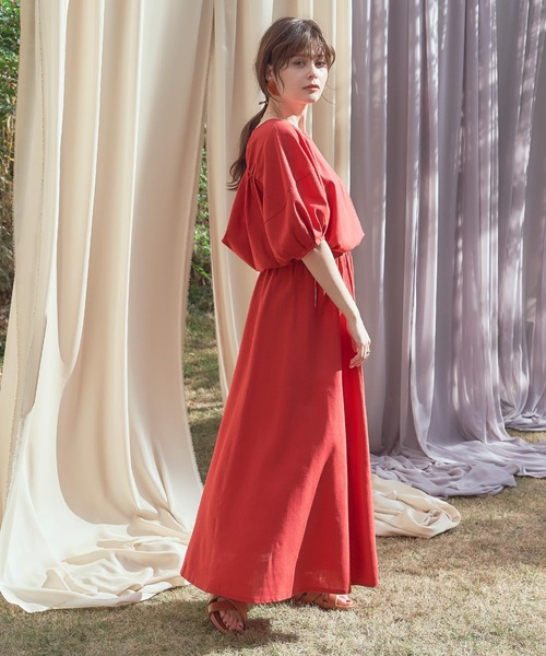 titivate（ティティベイト）の「リネン混ウエストギャザースカート（スカート・レディース・ブラック/レッド/ナチュラル/ブルー/グリーン・S/M/L）」の17枚目の写真