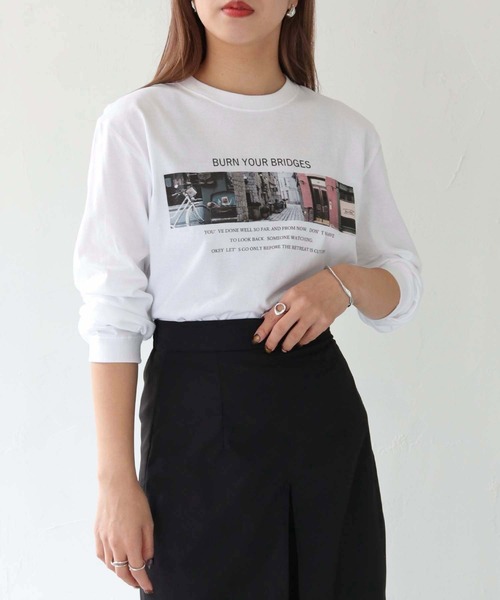 HER CLOSET（ハークローゼット）の「【累計1万枚販売突破！】WEB限定フォトプリントロゴロンT（Tシャツ/カットソー・レディース・ホワイト系その他/ホワイト系その他2・S/M）」の22枚目の写真