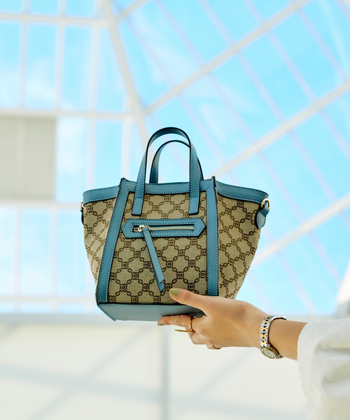 LOWELL things(ロウェル シングス)の「●【WEB限定】ファブリックジャガードミニトートBAG(ショルダーバッグ・レディース・ダークベージュ/ブラック/ベージュ・フリー)」の3枚目の写真