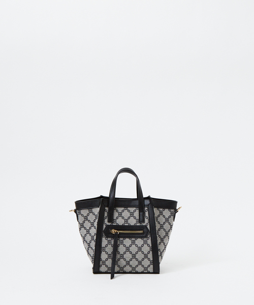 LOWELL things(ロウェル シングス)の「●【WEB限定】ファブリックジャガードミニトートBAG(ショルダーバッグ・レディース・ダークベージュ/ブラック/ベージュ・フリー)」の1枚目の写真