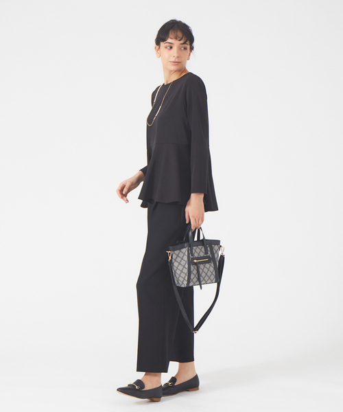 LOWELL things(ロウェル シングス)の「●【WEB限定】ファブリックジャガードミニトートBAG(ショルダーバッグ・レディース・ダークベージュ/ブラック/ベージュ・フリー)」の5枚目の写真